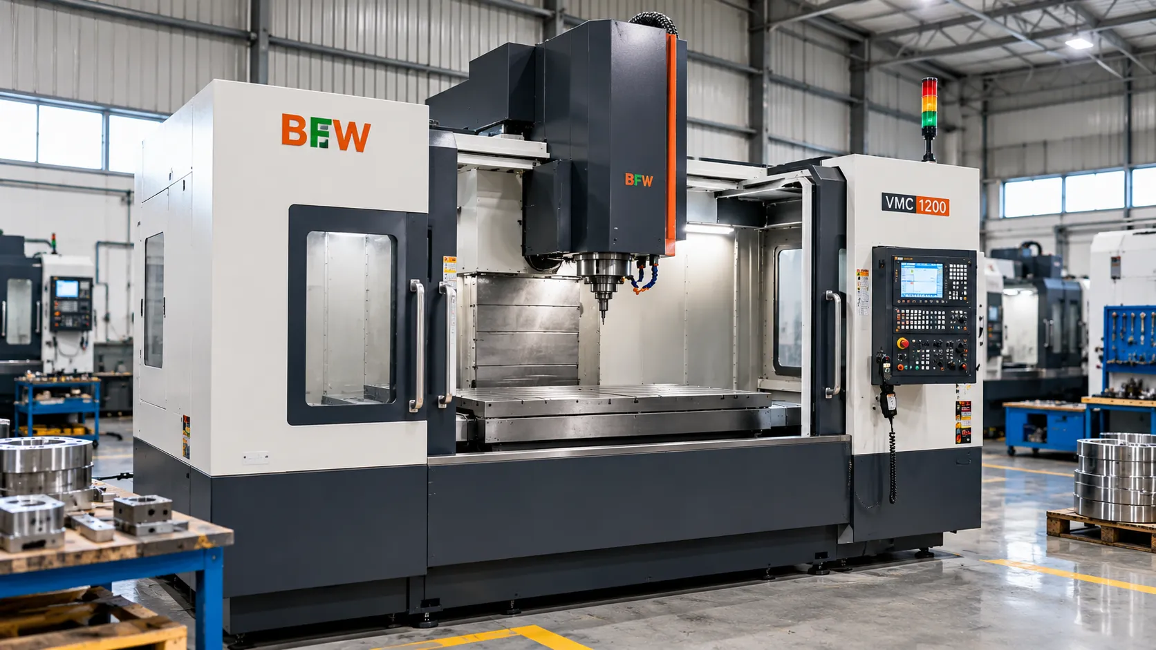 BFW Vertical Machining Center (VMC) - 1200 mm x 650 mm Table Size at MechMak CNC facility