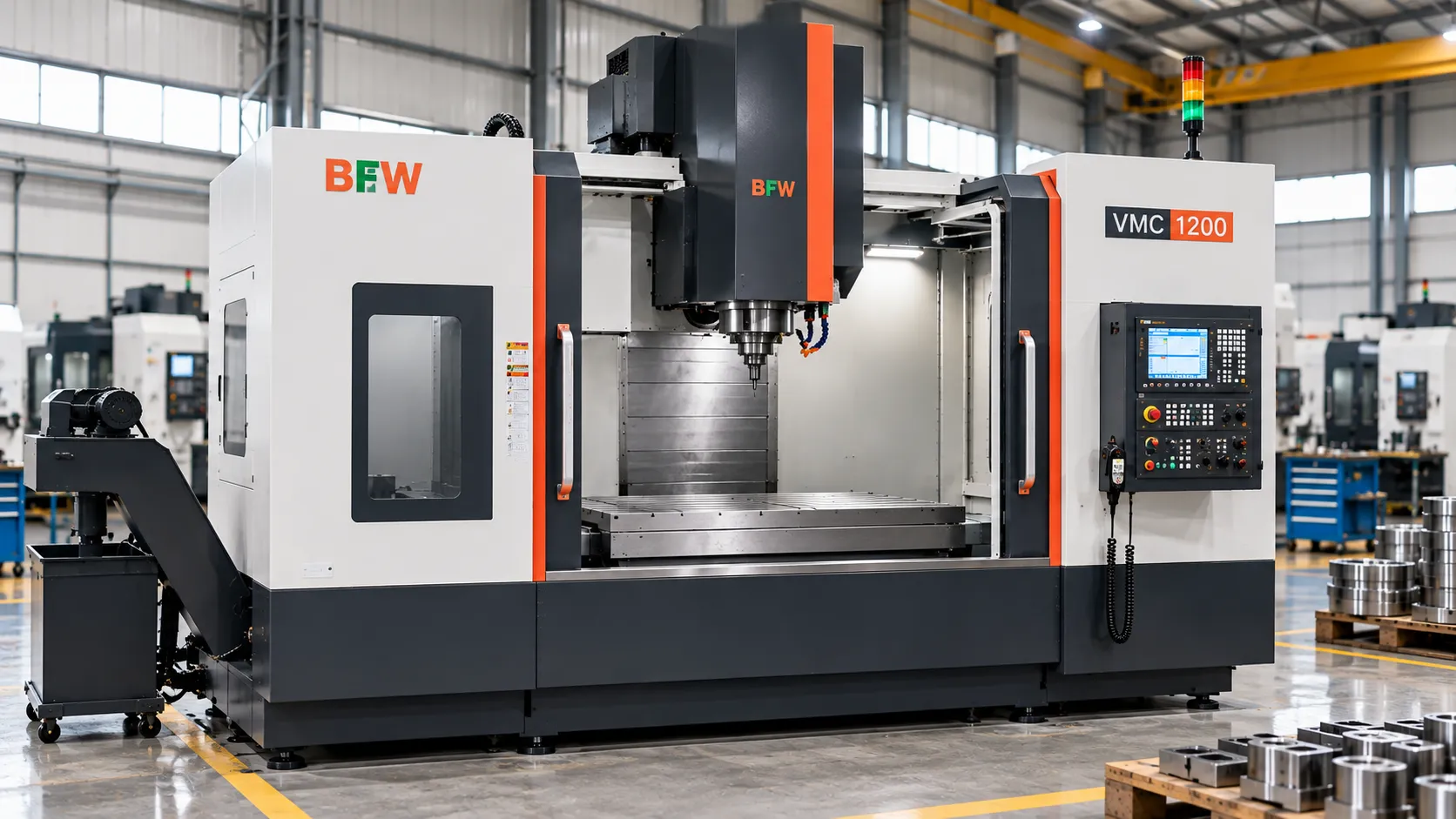 BFW Vertical Machining Center (VMC) - 1200 mm x 650 mm Table Size at MechMak CNC facility
